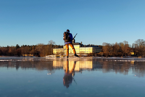 Stockholm: Nordisk skridskoåkning för nybörjare på en frusen sjö