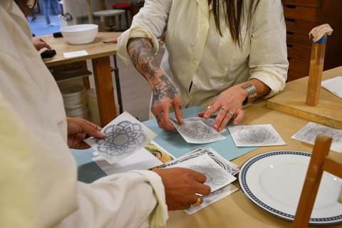 Mugello, Tuscany. Majolica decoration technique workshop. The majolica technique: a ceramic decoration wokshop.