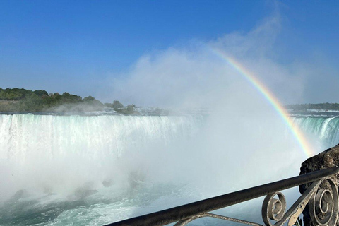 Niagara: Behind Falls Tour with Boat & Skylon Tower Niagara Falls: Walking Tour with Voyage to the Falls Cruise