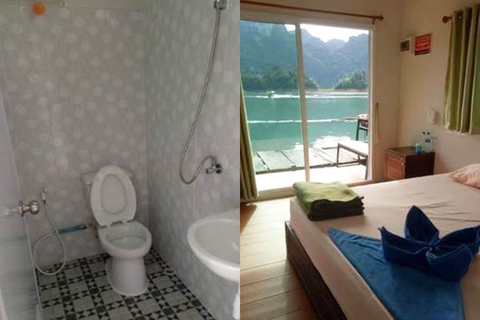 Khao Sok: Overnight Raft House Cheow Lan Lake & Coral Cave Option 1: Join Trip Raft House with Fan & *Shared Bathroom