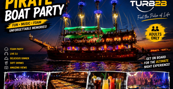 Alanya Sunset Pirate Boat: Music & Foam Party