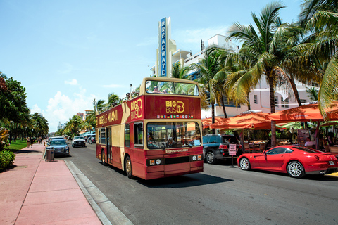 Miami: Hop-on Hop-off Sightseeing Tour by Open-top Bus 2-Day Ticket and Choice of Bay Cruise or Night Tour