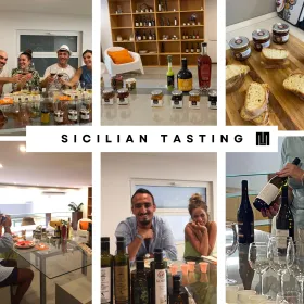 Giardini Naxos, Taormina: Sizilianisches Öl-Wein-Produkt zur Verkostung