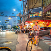 Bangkok by Night Cycling Tour with Street-food Meal Bangkok by Night Cycling Tour with Street-food Meal
