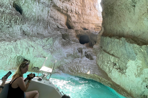 Glass-Bottom Boat Trip to Shipwreck Beach & Blue Caves Shared Glass-Bottom Cruise to Shipwreck & Caves