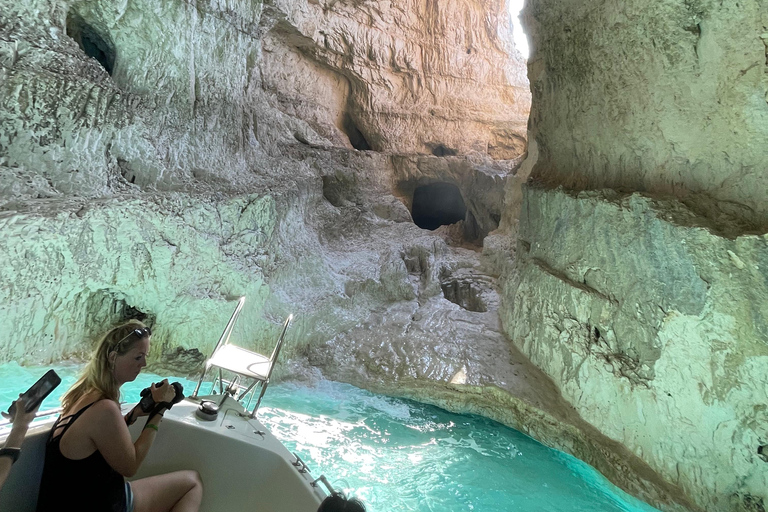 Glass-Bottom Boat Trip to Shipwreck Beach & Blue Caves Shared Glass-Bottom Cruise to Shipwreck & Caves