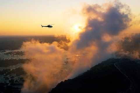 Helikoptervlucht over de Victoria Watervallen