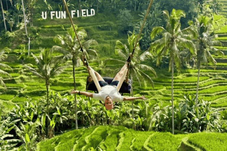 Bali: ATV + Zipline Swing & Sky Bike in Ubud Rice Field ATV Tandem + U Fun Field ULTIMATE Package (All 4 Games)