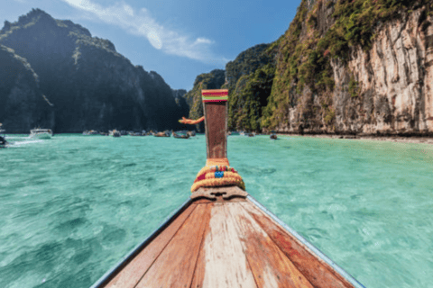 From Phi Phi: Morning/Afternoon Phi Phi Island Longtail Boat Half-Day Morning Phi Phi Island by Longtail Boat
