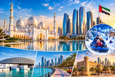 Abu Dhabi: Sheikh Zayed Grand Mosque & Snow Park Tour