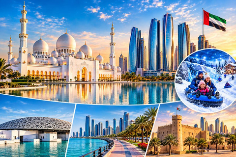 Abu Dhabi: Sheikh Zayed Grand Mosque & Snow Park Tour Dubai: Abudhabi Premium Tour With Buffet BBQ Lunch