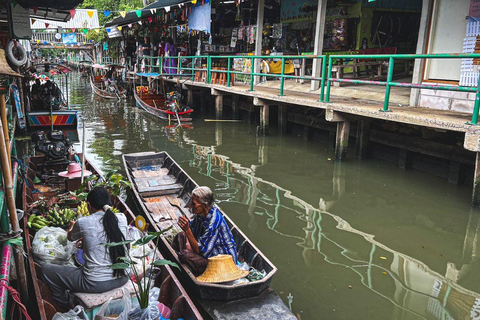 Tour privato di 3 ore del mercato galleggiante di Bangkok in barca piatta