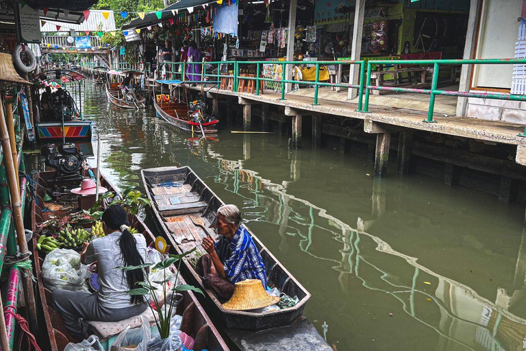 Tour privato di 3 ore del mercato galleggiante di Bangkok in barca piatta