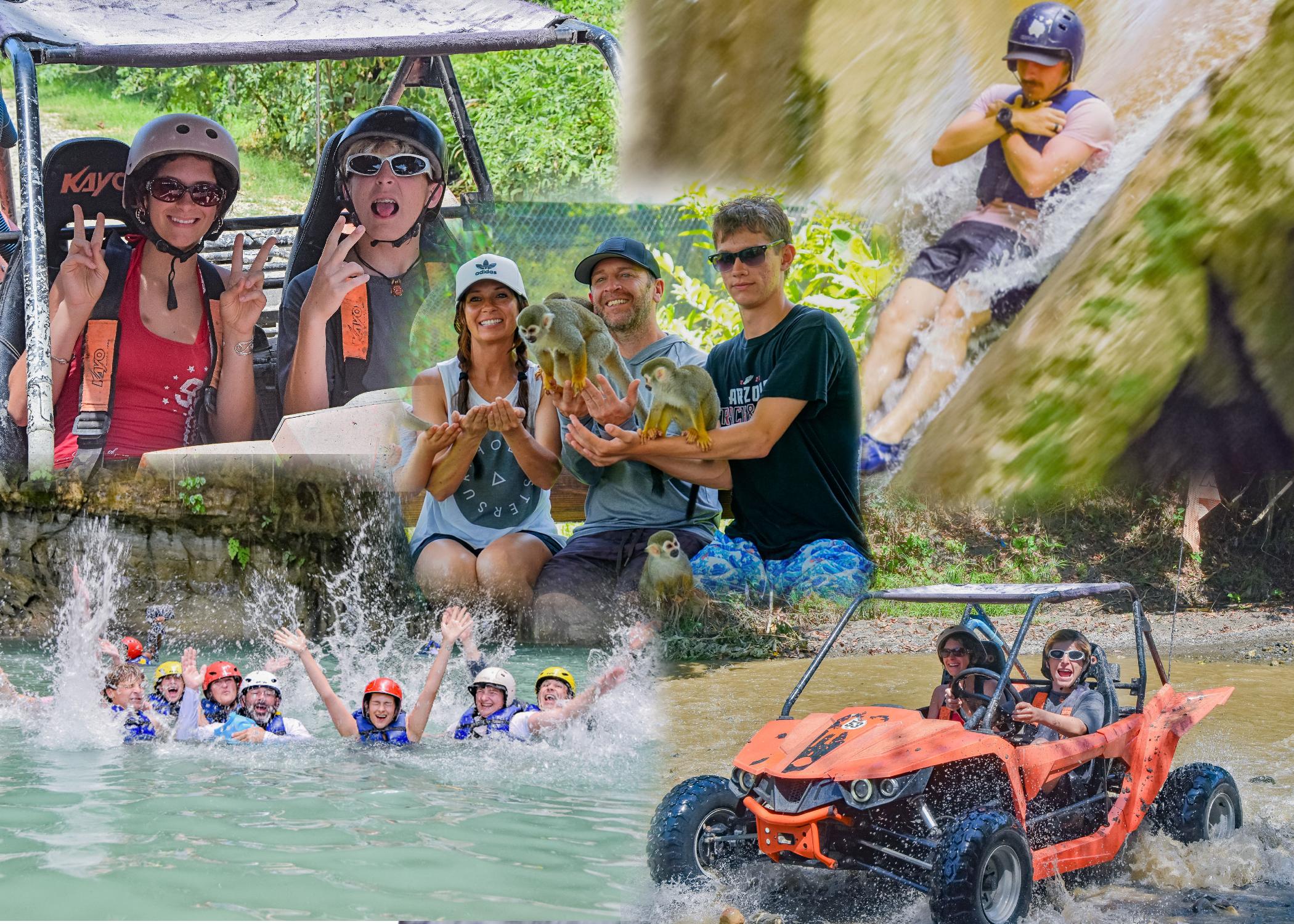 3x1: Monkeyland, Damajagua-Wasserfälle & Buggy-Tour in Puerto Plata