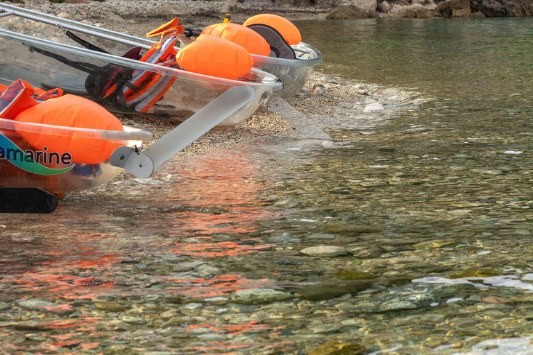 Golfo Aranci: transparent or traditional kayak, dolphins, and aperitif Sunset Tour in a Traditional Kayak with Aperitivo and Dolphins