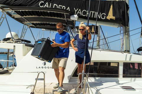 Santorini: Catamaran Cruise with Fresh Meal & Open Bar Day Cruise