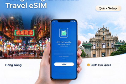 Hong Kong & Macau: eSIM | 7–30-Day Plan | Hotspot Sharing 45GB/30Days
