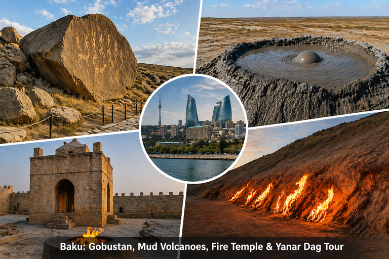 Gobustan, Mud Volcanoes & Absheron All-Inclusive Tour From Baku:Gobustan-Absheron Premium Tour All Tickets + Lunch