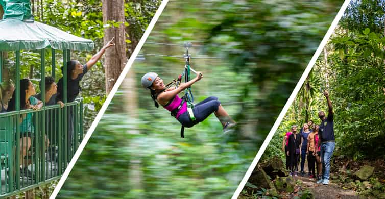 From Castries: St. Lucia Zip-Line, Tram & Hiking Adventure