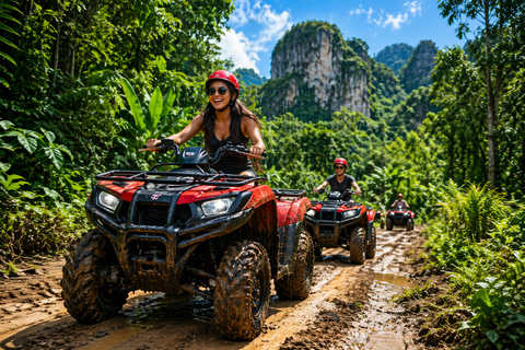 Krabi: ATV Ride, Kayak, crystal clear Tour with Pickup Atv 1 our with kayaking shill out