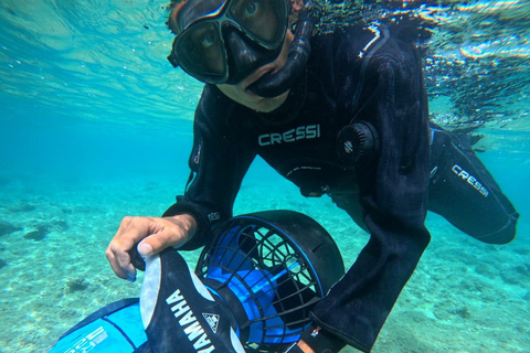 Chania: tour in barca con scooter marino per lo snorkeling