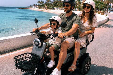 Djerba in Electric Mode: 3 Wheels, 3 Adventurers, Ready to Explore the Island? Djerba: Electric 3-Wheeler Ride for a Fun Family Experience
