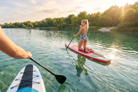 Kulkwitzer See Leipzig: Stand-Up Paddleboard Experience & Board Rental at the Aquapark Kulkwitzer See, Leipzig: 1-Hour SUP Experience & Board Rental at the Aquapark