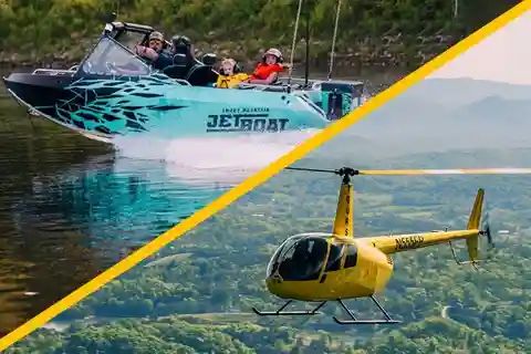 Smoky Mountain Thrilling Helicopter and Jet Boat Tour (tour en hélicoptère et en bateau à réaction)