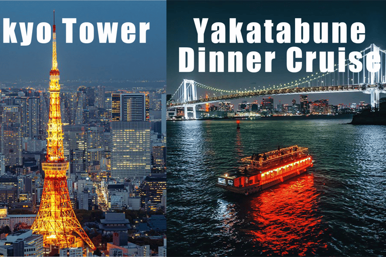 Tokio: Cruise met Japanse Show, Maaltijd &amp; Ticket voor de Tokio TorenTraditionele Dinner Cruise met show en Tokyo Tower Ticket