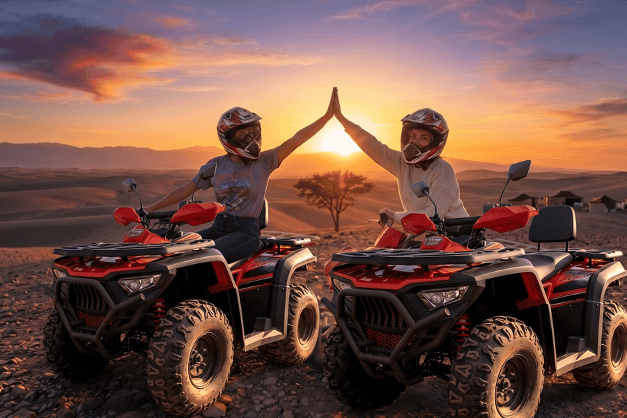 Von Marrakesch nach Agafay: Sonnenuntergang, Quad, Kamel & Abendessen, Feuershow. Foto: GetYourGuide Von Marrakesch nach Agafay: Sonnenuntergang, Quad, Kamel & Abendessen, Feuershow. Foto: GetYourGuide