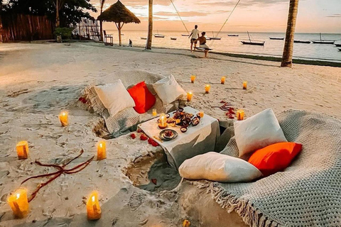 Romantic Beach Dinner with Drone Photos