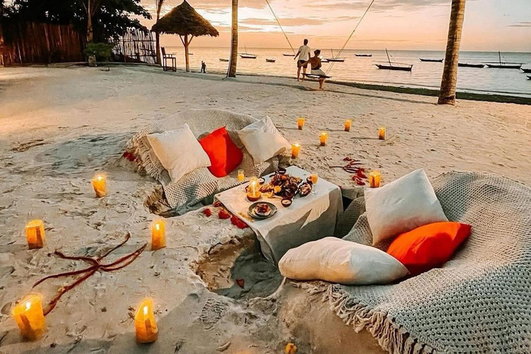 Romantic Beach Dinner with Drone Photos