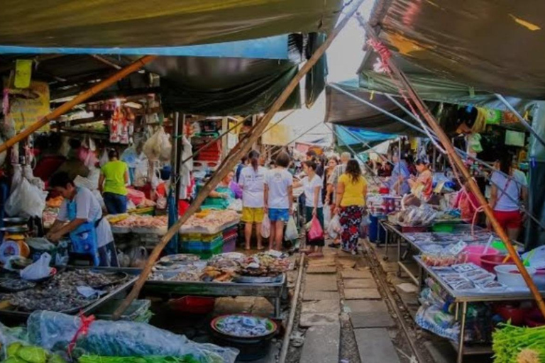 From Bangkok: Maeklong Railway Market & Damnoensaduak Tour Maeklong Railway Market & Damnoensaduak Floating Market