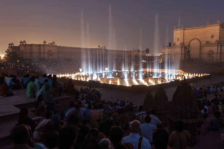 Delhi: Akshardham Temple Tour with Light & Water Show Akshardham Water & Light Show with Car+Guide.