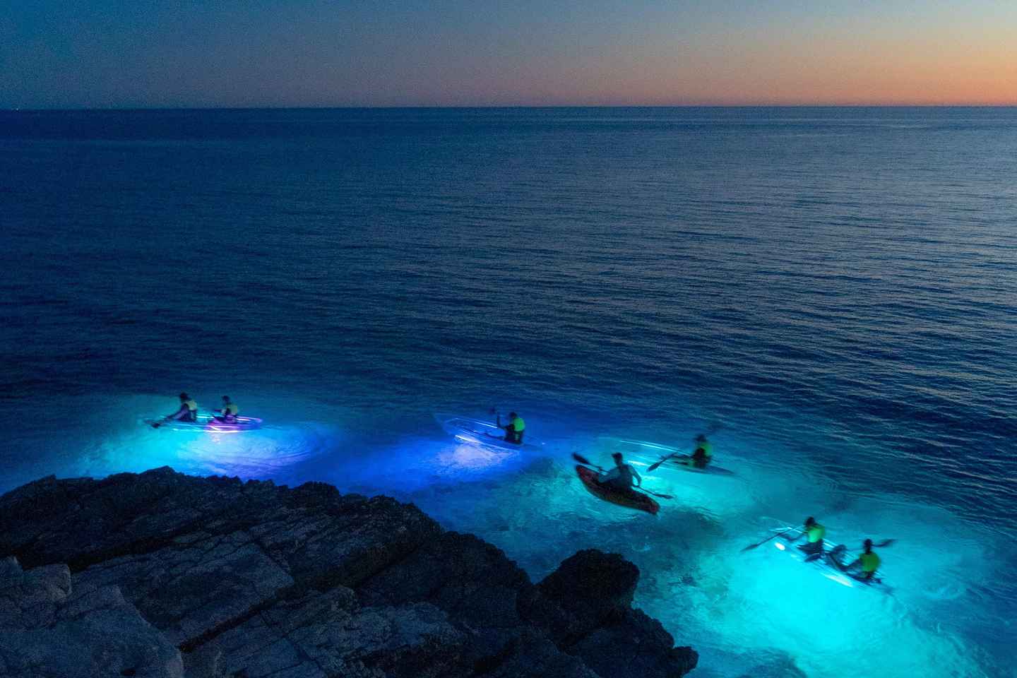 Pula: Night Kayak Tour with Glowing Kayaks