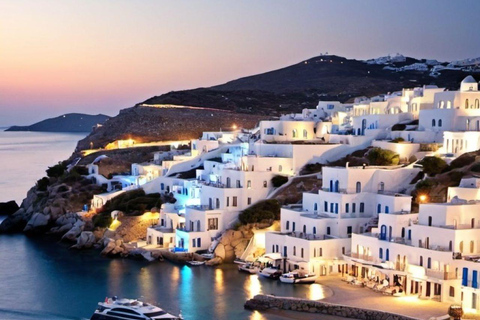 Visite privée de l&#039;île de Mykonos et déjeuner/dîner grec (inclus)