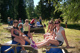 Raft Building from basics by the lakes in Johannisholm