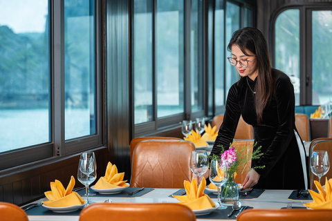 Hanoi/Cat Ba: Lan Ha Bay Day Cruise with Dark & Bright Caves Day Trip Cruise Pick up & Drop Off From Cat Ba Town