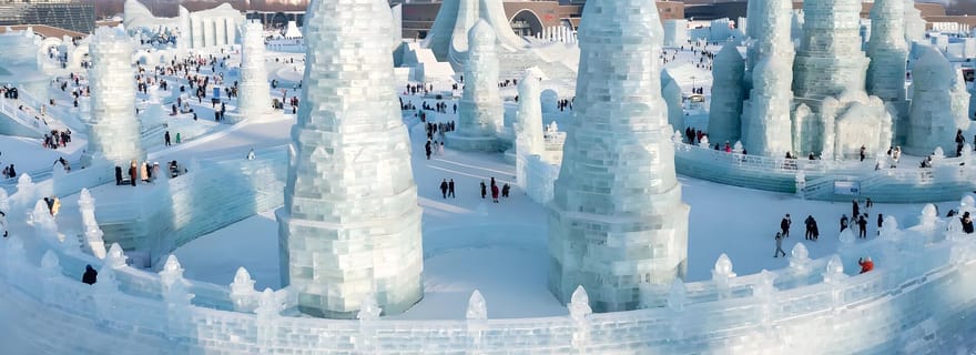 Harbin : le monde de glace de Frozen, châteaux magiques et patins à glace