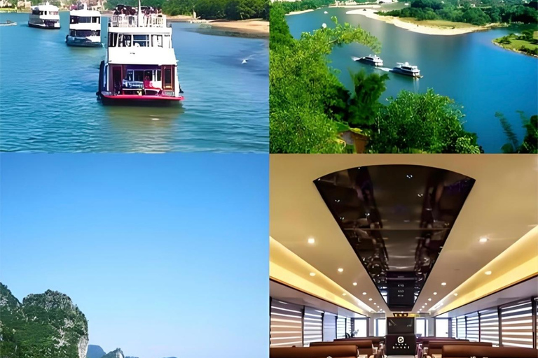 Guilin: Li River Cruise to Yangshuo with Hotel Pickup Li River 5-Star Cruise Upper Deck with Hotel Pickup