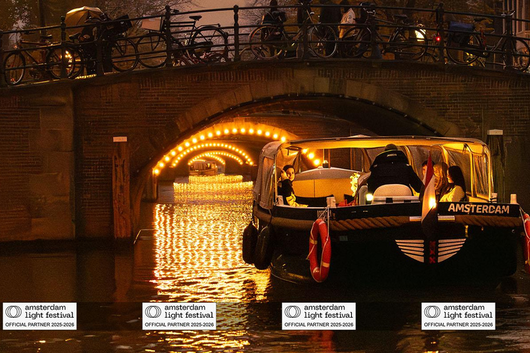 Crucero por el Festival de la Luz de Ámsterdam con bebidas calientes opcionalesCrucero Fiesta de la Luz de Ámsterdam con 1 Bebida