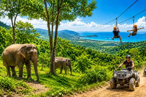 Phuket: Ethical Elephant Visit, Zipline & ATV Combo - Image 3