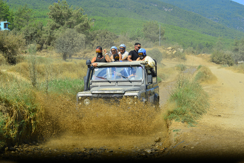 Antalya Buggy, Quad, Jeep, Rafting & Zipline Tour with Lunch Triple Adventure: Rafting, Jeep Safari & Zipline Tour