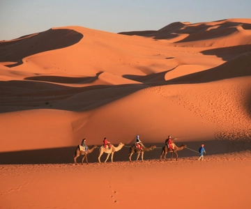 DESDE M'HAMID: Excursión nocturna al desierto de Erg Chigaga en Camello 4x4