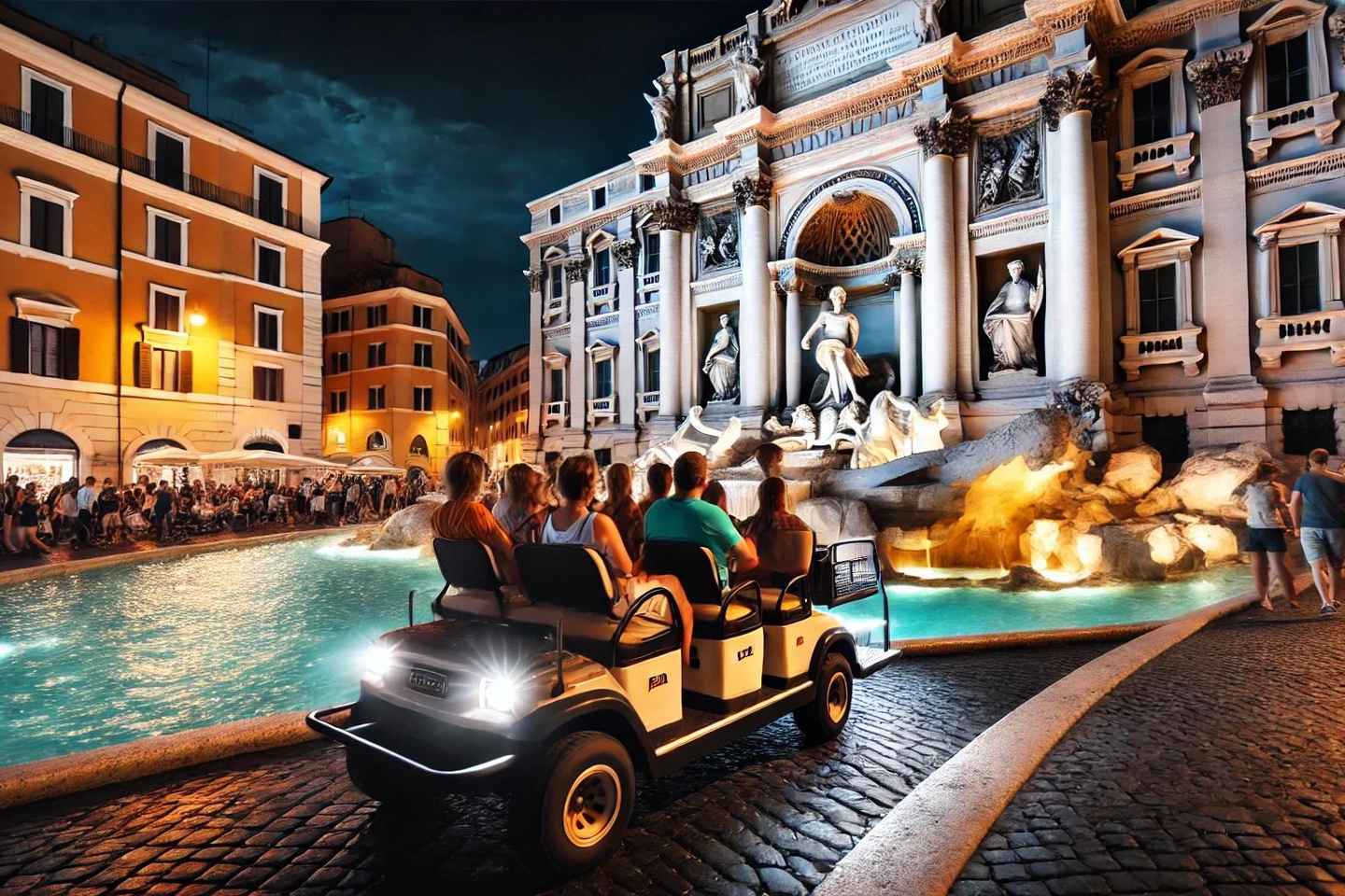 Roma: Tour Notturno in Golf Cart
