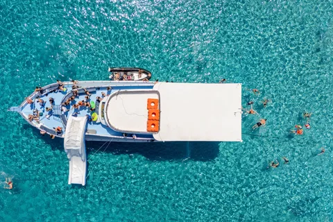 Paphos:BlueLagoon trip with slide,music&transfer from Paphos