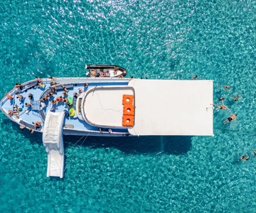 Paphos:BlueLagoon trip with slide,music&transfer from Paphos