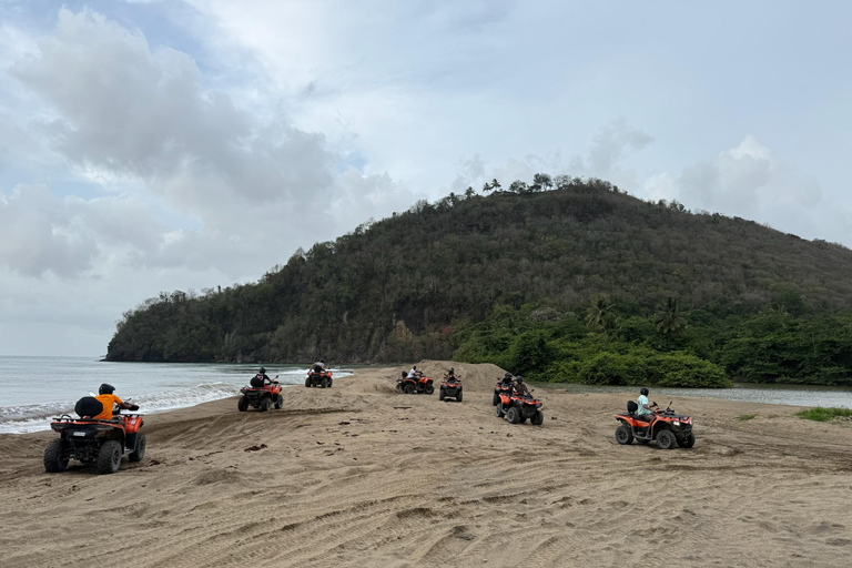 St. Lucia: ATV Tour with Beach Ride and Rum Tasting St Lucia ATV Tour: Waterfall, Plantation, Beach & Distillery