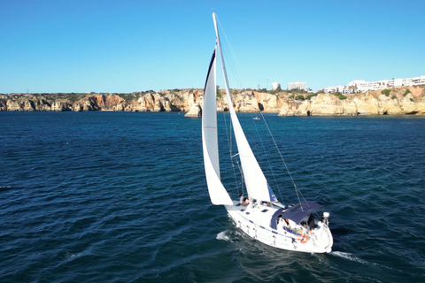 Golden Hour on Elegant Yacht: Sunset Tour in Lagos, Algarve