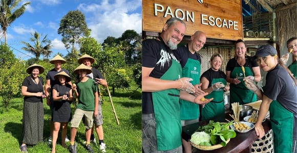 Ubud: Private Family Cooking with Harvest & Cow Feeding